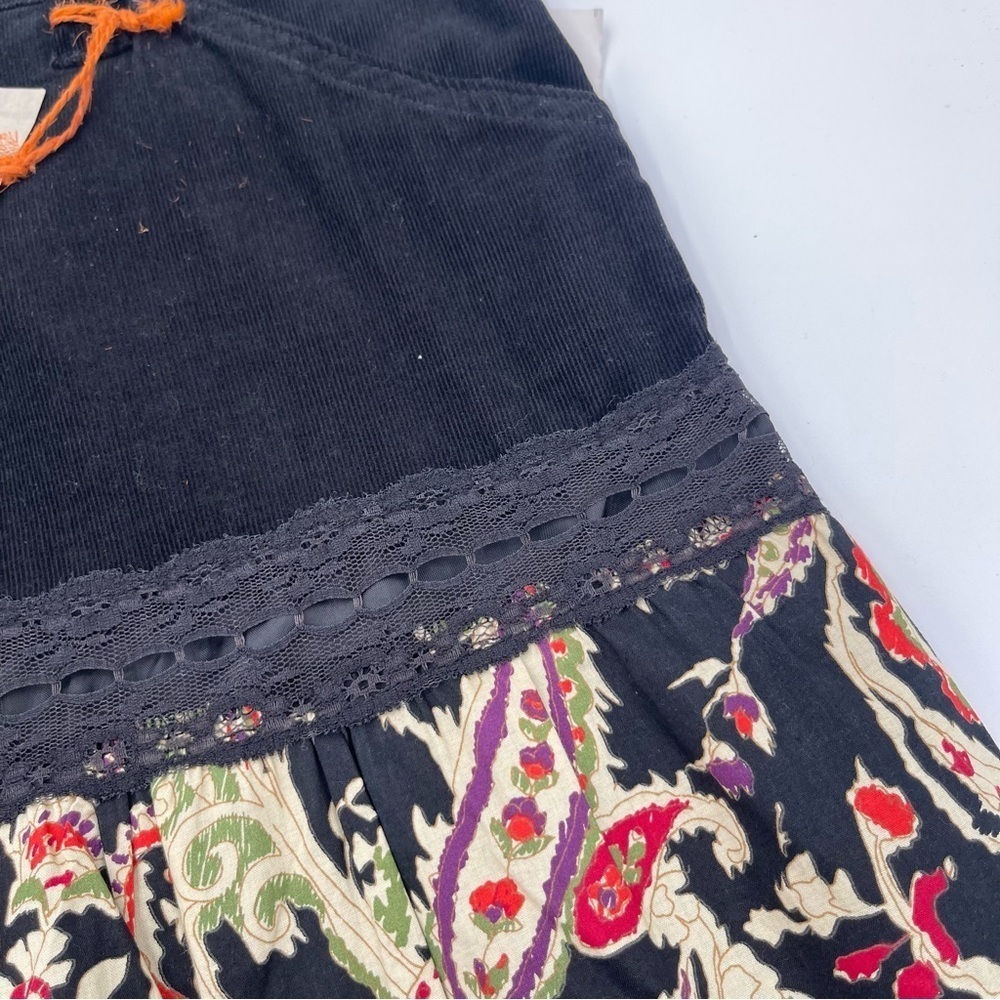Vintage d. Jeans Mixed Fabric Floral Tiered Maxi Skirt Size 14 Boho Y2K New - Picture 5 of 14